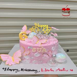 Bánh Kem Trang Trí Bươm Bướm Tone Hồng - MK132